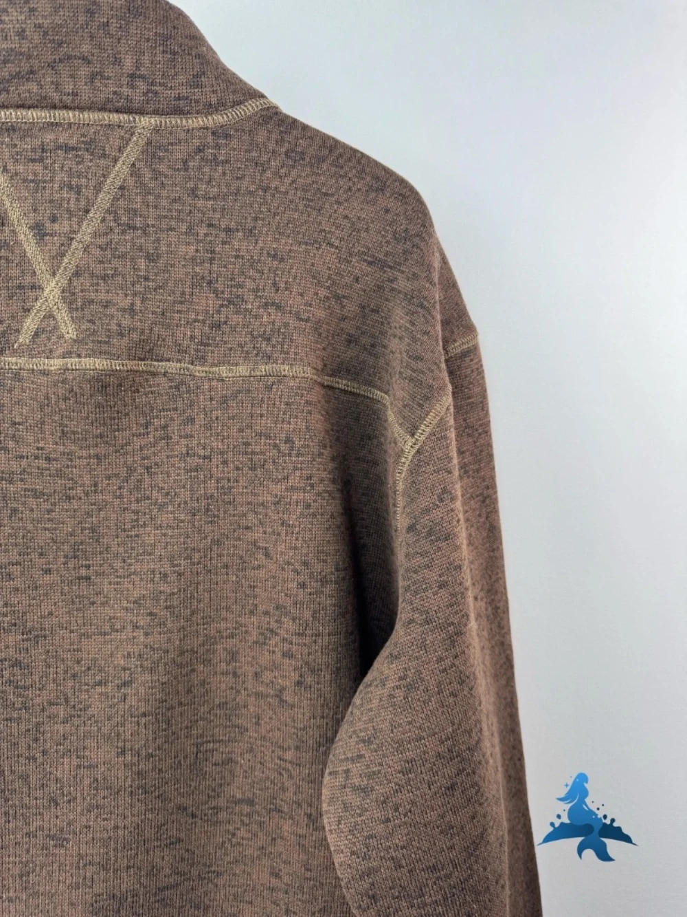 1305 Weatherproof Vintage Mock Neck Henley Sweater Pullover – XL – Brown - Picture 10 of 15